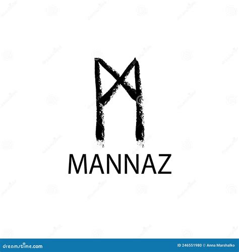 Rune Mannaz. Hand Drawn Wax Chalk, Texture Glyphs. Stock Vector ...