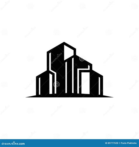 Building Logo. Real Estate Sign. Cityscape Graphic Symbol Concept ...