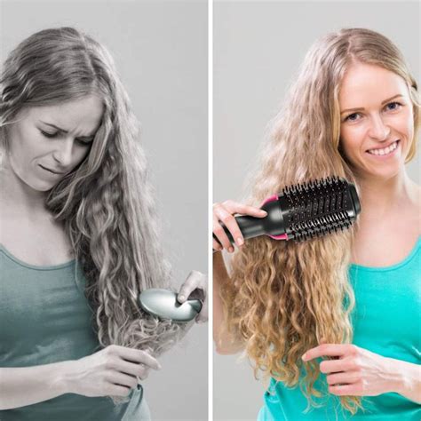 Electric Professional Hair Dryer Comb Infrared Negative Ion Hot Air Comb Straight Curling Hair