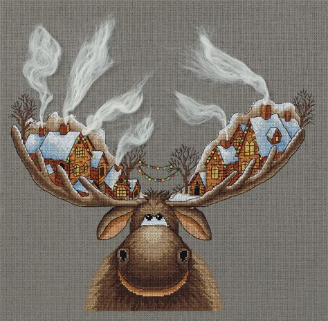 Embroidery Kits Panna Zm Christmas Moose