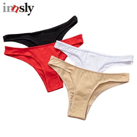 Women Bikini Panties Big Size Low Rise Solid Female Cotton Sexy Briefs Thong G String Shopee