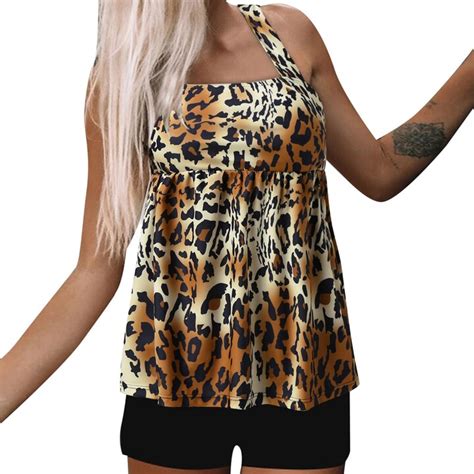 KCDING Swimsuit Breast Bikini Vintage Grain Swimwear Push Belly Swimsuit Sport Control Suits