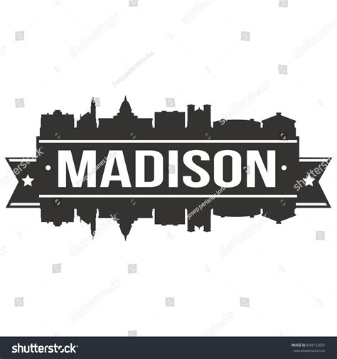 Madison Skyline Silhouette Design City Vector Stock Vector 649152091