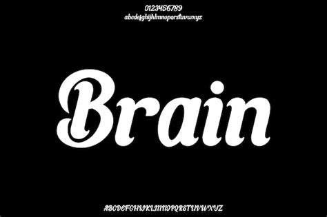 Premium Vector Decorative Brain Creative Vector Script Alphabet Font