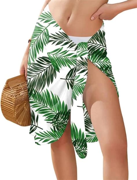 Ekouaer Women S Short Sarongs Beach Wrap Sheer Bikini Wraps Chiffon Cover Ups For Swimwear S 3XL