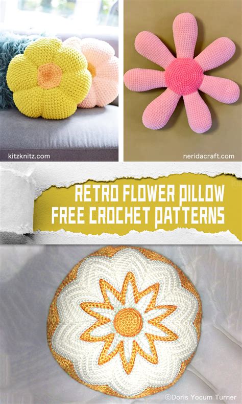 Retro Flower Pillow Free Crochet Patterns Igoodideas