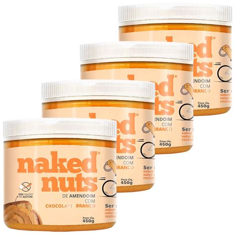 Kit 4 Pasta De Amendoim Chocolate Branco 450g Naked Nuts Shopee