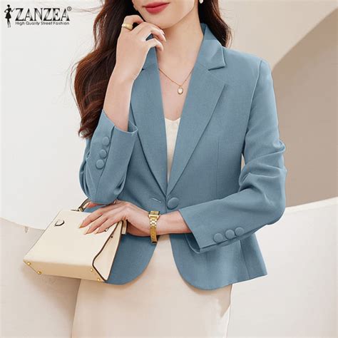 Hijabfab Zanzea Korean Style Womens Elegant Office Long Sleeve Blazer