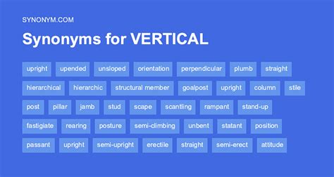 Another word for VERTICAL > Synonyms & Antonyms