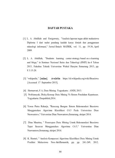 PENERAPAN DATA MINING UNTUK REKOMENDASI BEASISWA PADA SMA N 1 MLONGGO