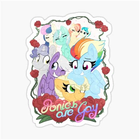 Ponies Are Gay Sticker For Sale By LBRCloud Redbubble