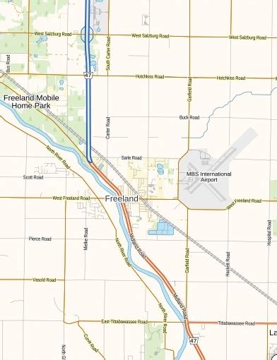 MBS International Airport Map, Michigan