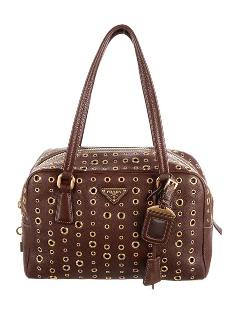 Prada Vintage Scamosciato Shoulder Bag Brown Shoulder Bags Handbags