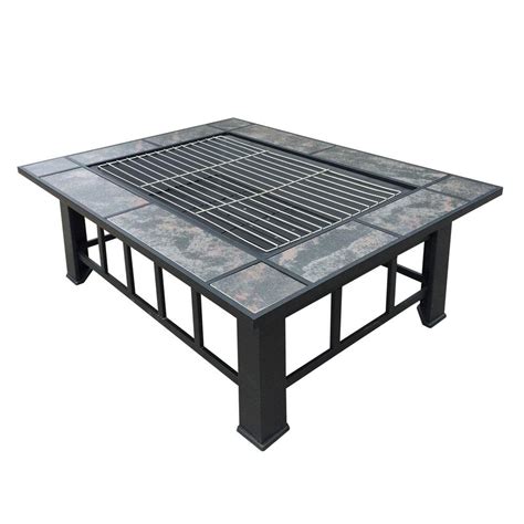 Outdoor Fire Pit And Bbq Table Grill