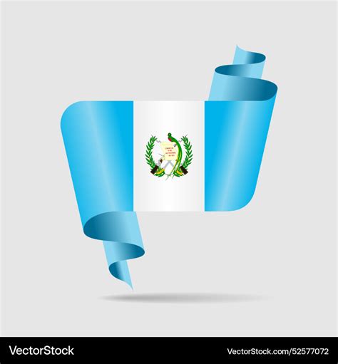 Guatemalan Flag Wavy Ribbon Background Royalty Free Vector