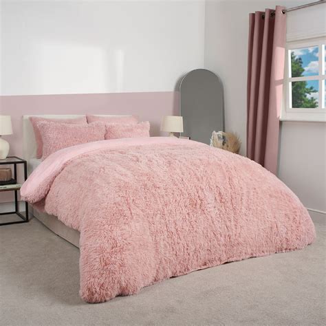 Ohs Fluffy Duvet Set Blush Double
