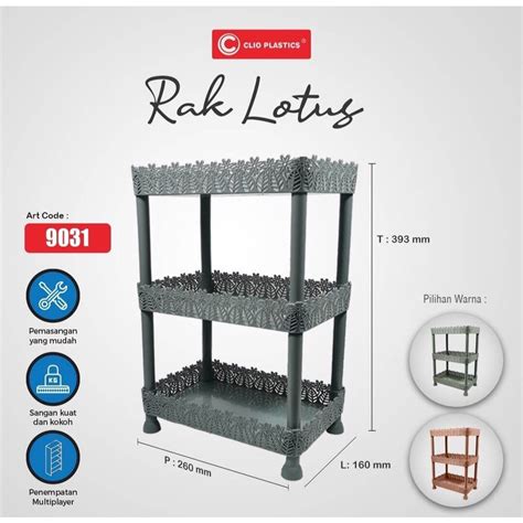 Jual Rak Serbaguna 3 Susun Rak Clio Lotus Model Kotak Plastik Rak