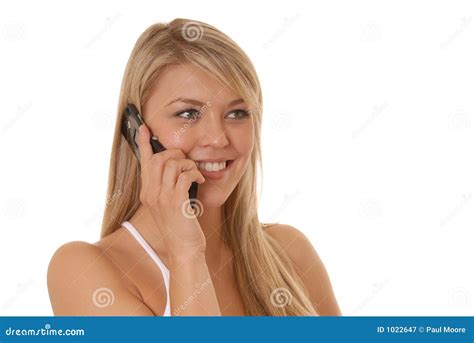 Menina Encantadora No Telefone De Pilha Imagem De Stock Imagem De