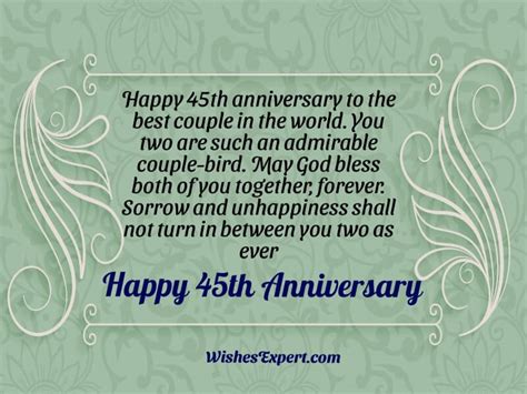 25 Best Happy 45th Anniversary Wishes