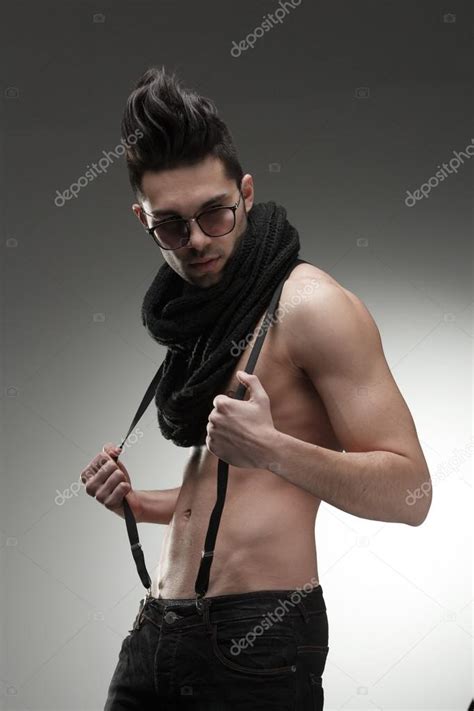 Sexy Fashion Man Model Top Naked Posing Dramatic In The Studio Stock Photo Matusciac