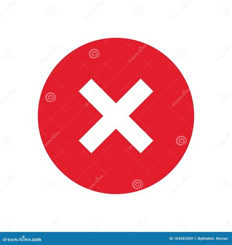 Icono De La Cruz Roja Signo Aislado De Error O Botón De Error En Fondo