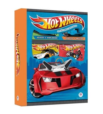 Livro Infantil Box Hot Wheels Histórias de Aventura Ciranda Cultural Papelaria Criativa
