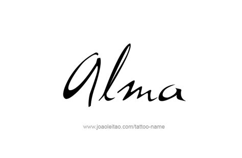 Alma Name Tattoo Designs