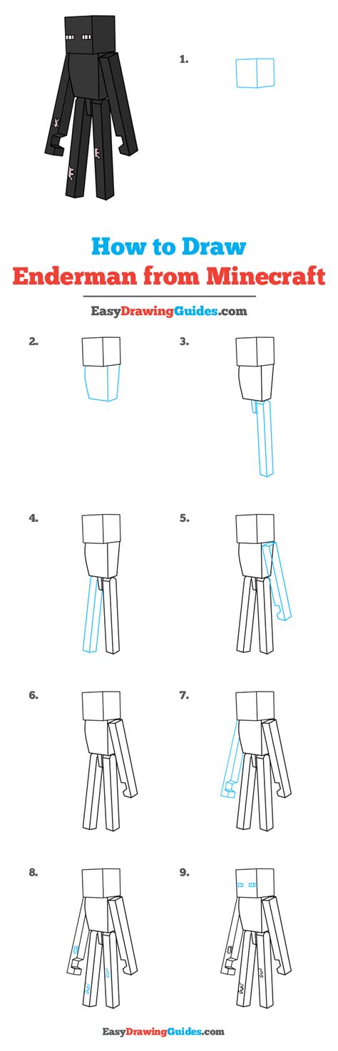 draw enderman  minecraft  easy drawing tutorial