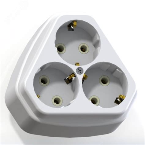 Розетка трехместная скрытой установки с заземляющим контактом (ток 16А ...