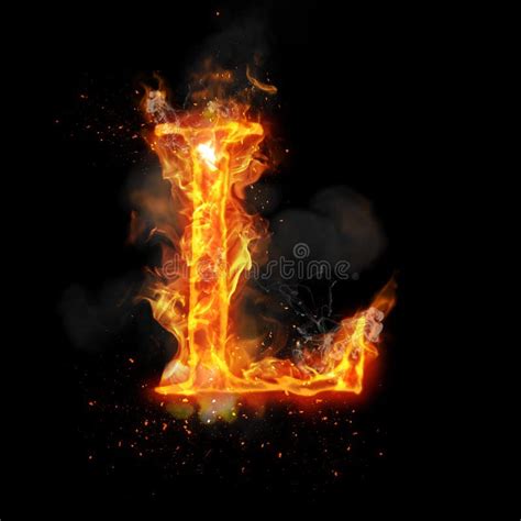 Fire Letter L Of Burning Flame Light Stock Illustration Illustration