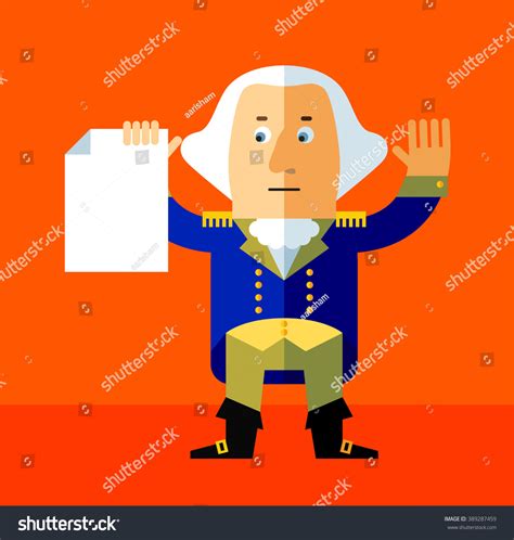 Cartoon George Washington Holding Blank Sheet Vector De Stock Libre