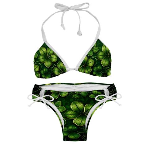 Saint Patrick S Day Detachable Sponge Adjustable Strap Bikini Set Two Pack Versatile