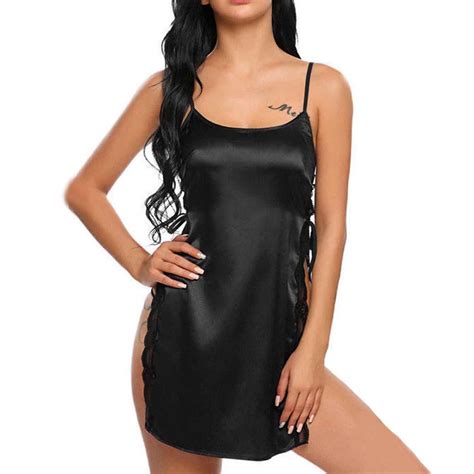 Ehtmsak Womens Lingerie Sexy Robe Bodysuit Set Full Slip Satin