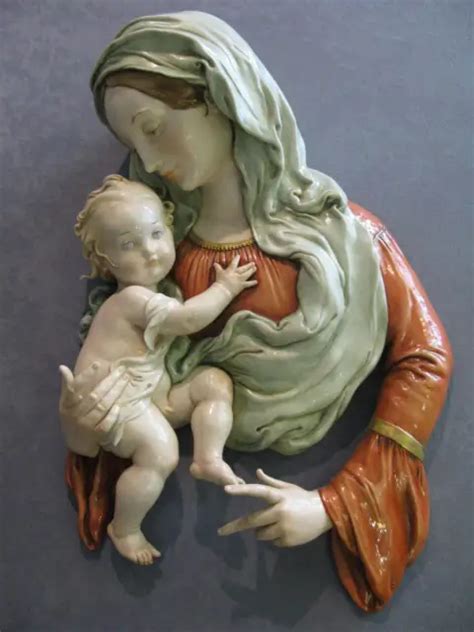 PORCELLANA DI CAPODIMONTE G CAPPÈ MADONNA CON BAMBINO DA PARETE