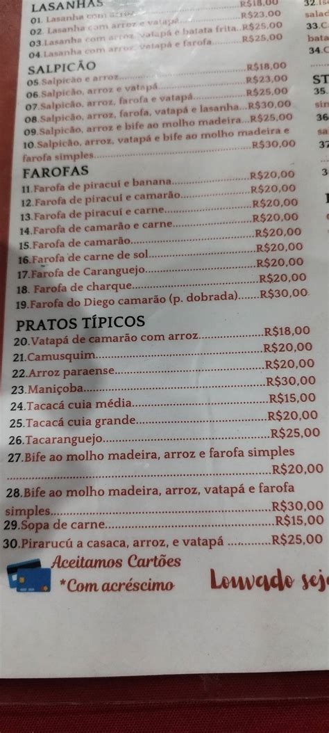 Menu Em Restaurante Del Cia Paraense Manaus