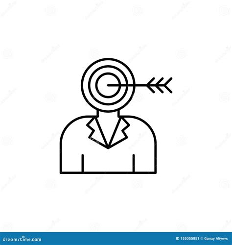 Customer, Target, Arrow Icon. Element of Consumer Behavior Line Icon
