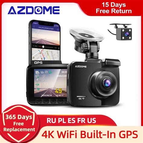 Azdome Gs63h Dash Cam Dual Lens 4k Uhd Recording Car Camera Dvr Night ...