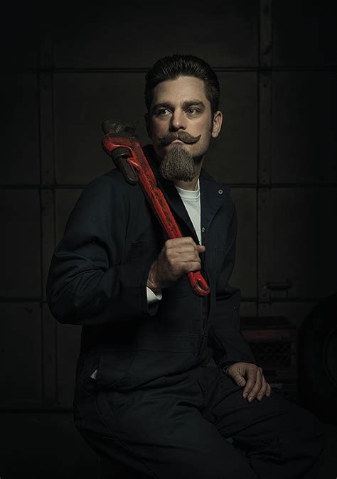 Photographs of car mechanics posing as classic Renaissance paintings