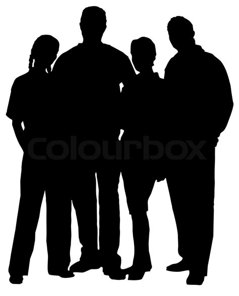 Silhouettes Of Group Of People Clipping Path Stock Image Colourbox