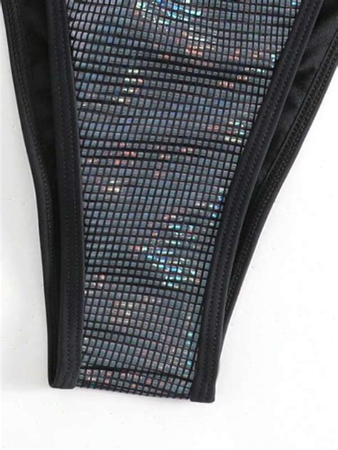 Ring Linked Cut Out Halter Triangle Bikini Swimsuit Shein Usa