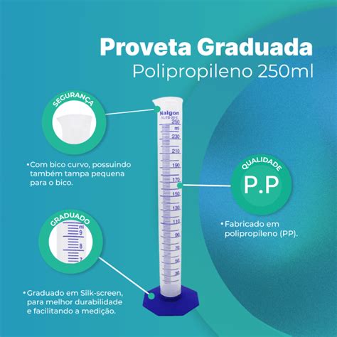 Proveta em Polipropileno Graduada Autoclavável 250ml Caixa C 5