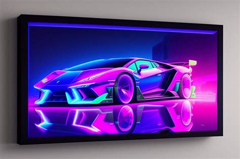 Premium Ai Image Neon Car