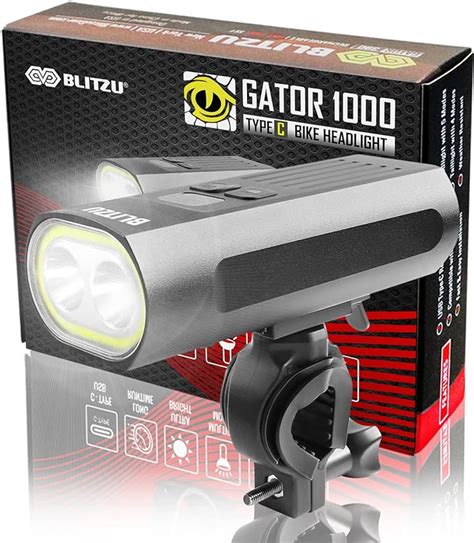 Amazon BLITZU Gator 1000 Lumens Bike Lights Type C USB C