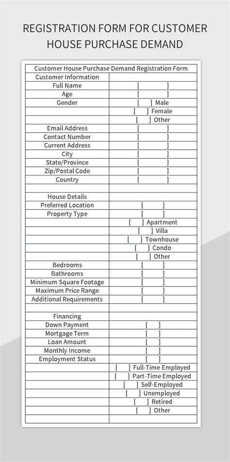 Free Customer Demand Registration Form Templates For Google Sheets And