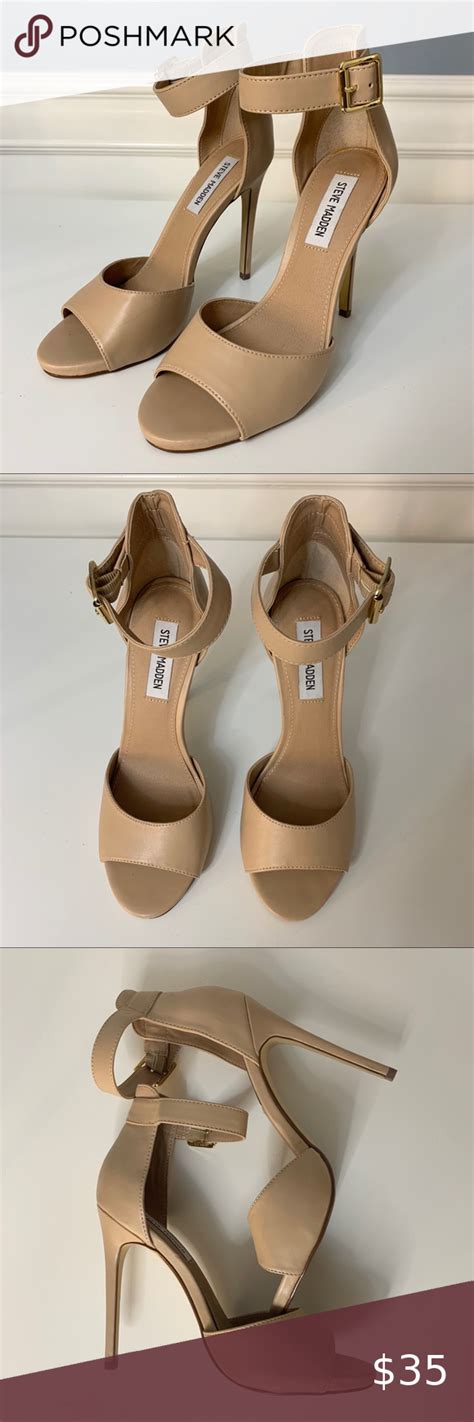 Steve Madden Nude Ankle Strap Stiletto Heels