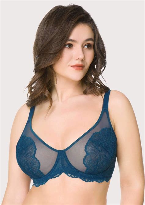 Blossom Dark Blue Unlined Underwire Bra Hsia