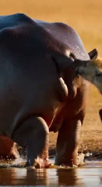 What Is The Hyena Trying To Do To The Hippo Witness This Wild Showdown