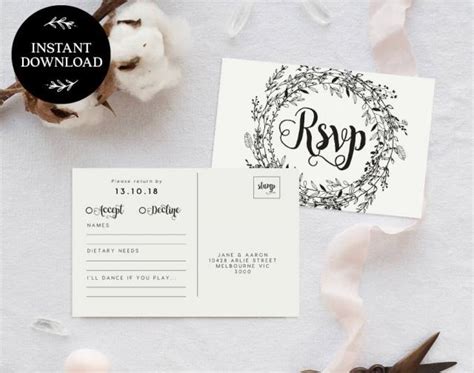 RSVP Postcard Template INSTANT DOWNLOAD, Editable Pdf, Rsvp Cards, Rsvp ...