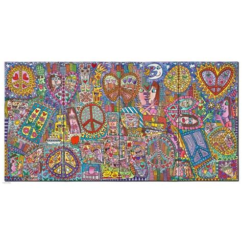 James Rizzi Give Peace A Chance I IV 2D Pigmentdruck James Rizzi