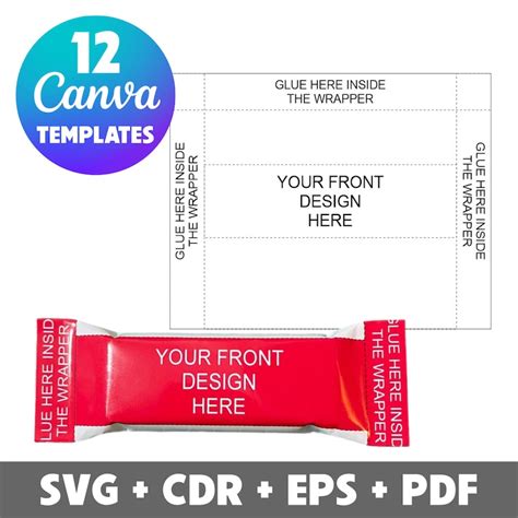 Chocolate Bar Wrapper Template 2 Finger Kit Kat Digital Svg Pdf Cdr